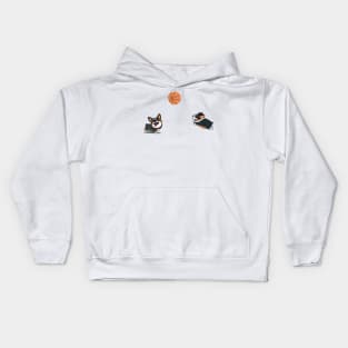 Corgis basketball Kids Hoodie